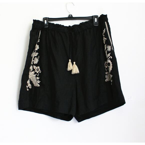 Johnny Was Paperbag Embroidered Short, Black, XXL - Picture 1 of 7
